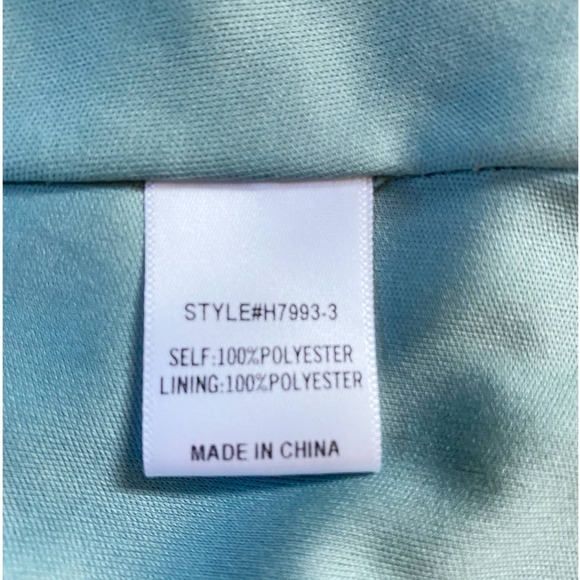 Mint Green Printed V-Neck Bubble long sleeve blouse - Picture 11 of 16